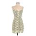 Blue Life Casual Dress - Mini Plunge Sleeveless: Yellow Snake Print Dresses - Women's Size Small