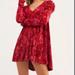 Free People Dresses | Gorgeous Stretchy Free People Hello Lover Swing Dress With Ruched Puff Sleeves | Color: Pink/Red | Size: L
