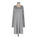 Gap Casual Dress Scoop Neck Long sleeves: Gray Marled Dresses - Women's Size Small