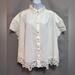 American Eagle Outfitters Tops | New American Eagle Women's Lace Button Front Linen Blend Shirt Size Xl | Color: White | Size: Xl