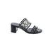 Banana Republic Sandals: Slip On Chunky Heel Boho Chic Gray Snake Print Shoes - Women's Size 7 - Open Toe