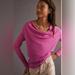 Anthropologie Sweaters | Anthropologie Nwot Woman’s Draped Cowl Neck Top In Heathered Pink/Rose Sz Xs | Color: Pink | Size: Xs