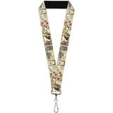 Disney Accessories | Disney Belle Sketch Beauty And The Beast Lanyard Stretch By Buckle Down | Color: Brown/Yellow | Size: Os