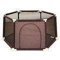 FLBT Baby Playpen Indoor Toddler Safety Soft Infant Play Fence, 2 Sizes, 2 Colors/Brown/150 * 70 * 67Cm