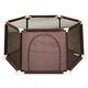 FLBT Baby Playpen Indoor Toddler Safety Soft Infant Play Fence, 2 Sizes, 2 Colors/Brown/150 * 70 * 67Cm