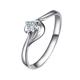 Women's Engagement Rings, Diamond Engagement Ring 18K White Gold 1 0.09CT VVS White Round Lab Grown Diamond Solitary Size I 1/2 Valentines Day