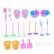 Totority 8 Sets 18pcs Cleaning Tool Set Kids Play Broom Kids Play House Toy Kids Cleaning Trolly Kid Toy Vacuum Toy Vaccume Toys Play House Toy Kit Household Toddler Plastic Baby