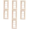 TOYANDONA 7pcs Simulation Doors and Windows Home Decoration Role Pretend Playset Doll House Windows Wooden Window Ornament Fairy Accessories Dolls House Replacement Windows Mini Wooden Door