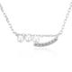 Mesnt White Gold Necklace, Women 18K White Gold Necklace with Pearl and Topaz Pendant