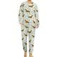 Dachshund Pattern Comfortable Mens Pyjamas Set Round Neck Long Sleeve Loungewear with Pockets 4XL