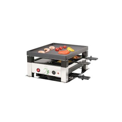 Solis 5 in 1 Raclette Tischgrill, 1020 W, 4 Personen, Mini Pizza Mini Wok Crepes