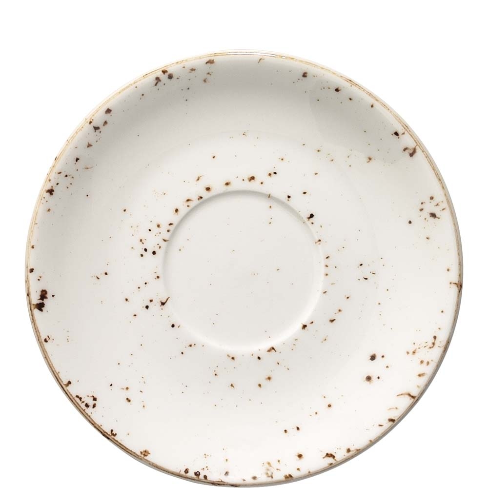 6x Bonna Grain Gourmet Kombiuntertasse Ø16cm 2cm Weiß Porzellan Unterteller Kaffeeteller Teeteller Geschirr Image