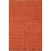 Modern Orange Gabbeh Accent Rug Hand-Knotted Solid Wool Carpet - 2'8" x 4'0"