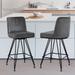 26" Upholstered Counter Height Swivel Bar Stools with Metal Frame - 38.2"H x 17.7"W x 19.1"D