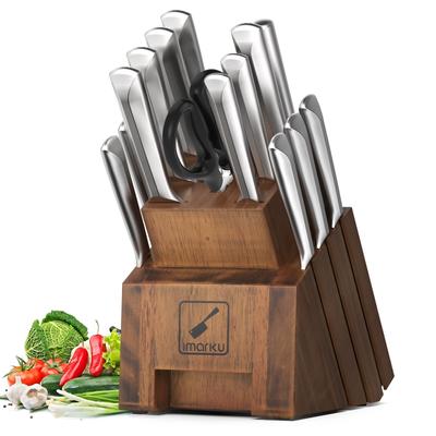 Knife Set, 16PC Premium Kitchen Knife Sets for Kitchen with Block,Japanese Stainless Steel Knife Block Set w/ Kitchen Sharpener