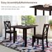 3-Piece Wood Drop Leaf Breakfast Nook Dining Table Set with 2 X-back Chairs for Small Places