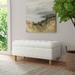 HomePop Button Tufted Top Storage Bench with Wood Legs