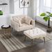 36.61'' Wide Tufted Single Recliner Armchair with Ottoman, Beige