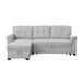 84'' Dark Gray Linen Fabric Reversible Sleeper Sectional Sofa with Storage Chaise