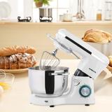 Electric Mixer, 6+P Speed 660W Tilt-Head Kitchen Stand Mixers with Whisk,Dough Hook,Mixing Beater & Splash Guard for Baking