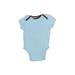 Little Me Short Sleeve Onesie: Blue Color Block Bottoms - Size 6 Month