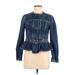La Vie Rebecca Taylor Denim Jacket: Short Blue Print Jackets & Outerwear - Women's Size Medium