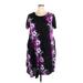 Z Studio Casual Dress - Shift Scoop Neck Short sleeves: Purple Print Dresses - Women's Size 2X