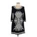 INC International Concepts Casual Dress: Black Damask Dresses - Women's Size Large