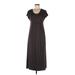 Jones New York Casual Dress - Midi Scoop Neck Short sleeves: Gray Dresses - Women's Size 8 Petite