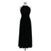 Jessica Howard Casual Dress - A-Line High Neck Sleeveless: Black Solid Dresses - Women's Size 14
