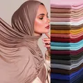 Écharpe Hijab en Jersey pour Femmes Musulmanes Voile Flexible Premium Foulard de Sauna Turban