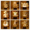 Veilleuse en acrylique Luffy Chopper Zoro pour enfants figurines d'anime lampe manga décor de