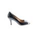 Tahari Heels: Slip-on Stiletto Minimalist Gray Print Shoes - Women's Size 9 1/2 - Pointed Toe