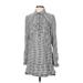 BDG Casual Dress - Shirtdress: Gray Checkered/Gingham Dresses - Women's Size Small