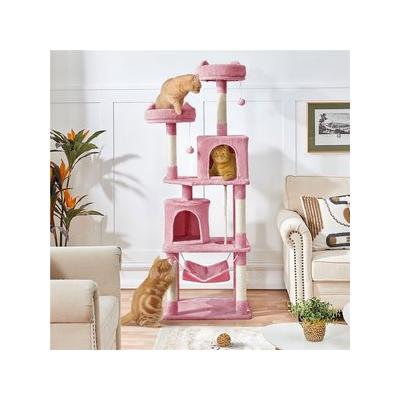 Yaheetech Multi-Level Sisal Cat Tree, 70.5-inch, Pink