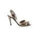 Salvatore Ferragamo Heels: Pumps Stiletto Cocktail Tan Print Shoes - Women's Size 7 - Open Toe