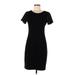 Theory Casual Dress - Sheath Crew Neck Short sleeves: Black Print Dresses - Women's Size 6