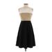 Talbots Outlet Casual Dress - A-Line: Black Color Block Dresses - Women's Size 2 Petite