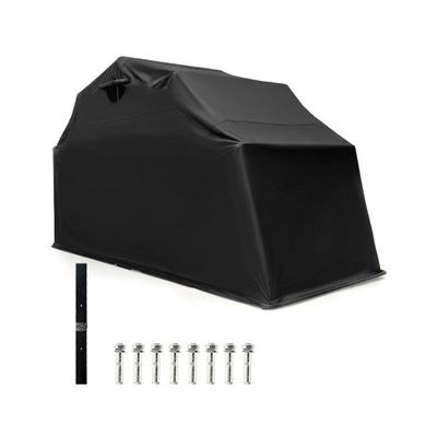 Costway Outdoor Motorcycle Shelter Waterproof Motorbike Storage Tent with Cover-Black