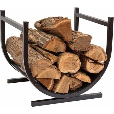 Freosen - Kaminholzhalter aus Metall, großes Fassungsvermögen, Holzlagerregal für den Innen- und Image