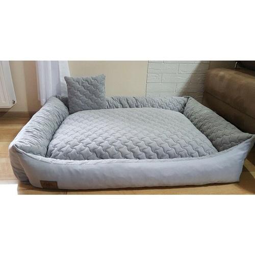 Hundebett grau mit Kissen 120x90 cm - waschbares Hundekissen - wasserdichtes Hundebett - Grau