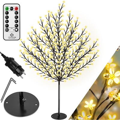 Kirschblütenbaum mit Fernbedienung Lichterbaum Indoor Outdoor Metallfuß Stabil Weihnachten Image