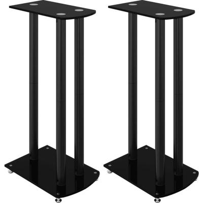 Vidaxl - Lautsprecher-Ständer 2 Stk. Schwarz Hartglas 3 Säulen Image