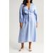 Novella Long Sleeve Cotton & Linen Midi Dress