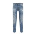 Distressed Straight Leg Jeans