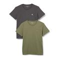 Calvin Klein Jeans Herren T-Shirts Kurzarm 2 Pack Monologo T-Shirt Rundhalsausschnitt, Mehrfarbig (Dusty Olive/Dark Grey), XS