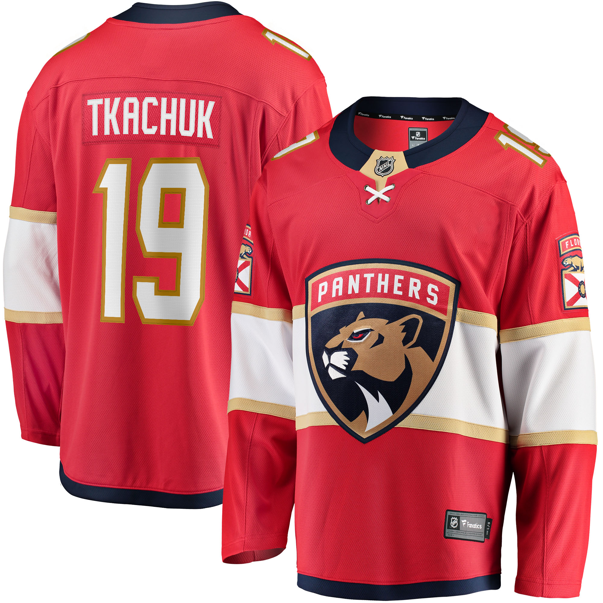 Rotes Florida Panthers-Heimtrikot mit Matthew Tkachuk von Fanatics für Herren, Breakaway-Spieler Image
