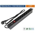 Multipresa Schuko Con Interruttore 7 Posizioni Per Montaggio Armadi Rack 19'