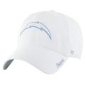 Women's '47 White Los Angeles Chargers Ballpark Cheer Clean Up Adjustable Hat