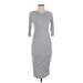 Patty Boutik Casual Dress - Sheath: Gray Stripes Dresses - Women's Size Small